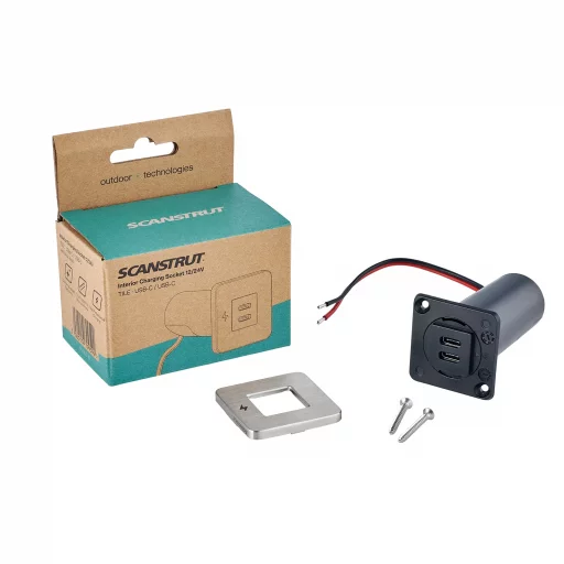 Scanstrut Tile Dual USB-C 12V/24V Børstet Stål