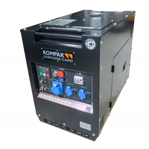 KOMPAK KD8000SE Strømaggregat 6300W - Diesel - Forvarming- ATS - 27 Liter