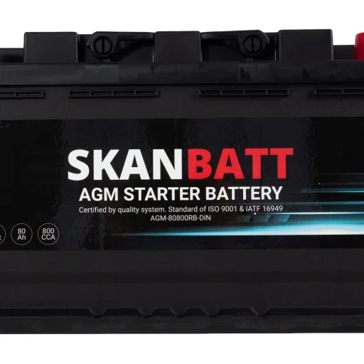 SKANBATT AGM Startbatteri 12V 80AH 800CCA (315x175x190mm) +R