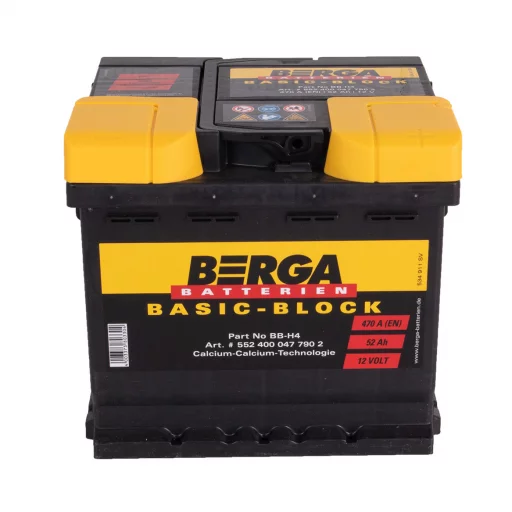 BERGA Basic Block 12V 52AH 470CCA (207/175/190mm)