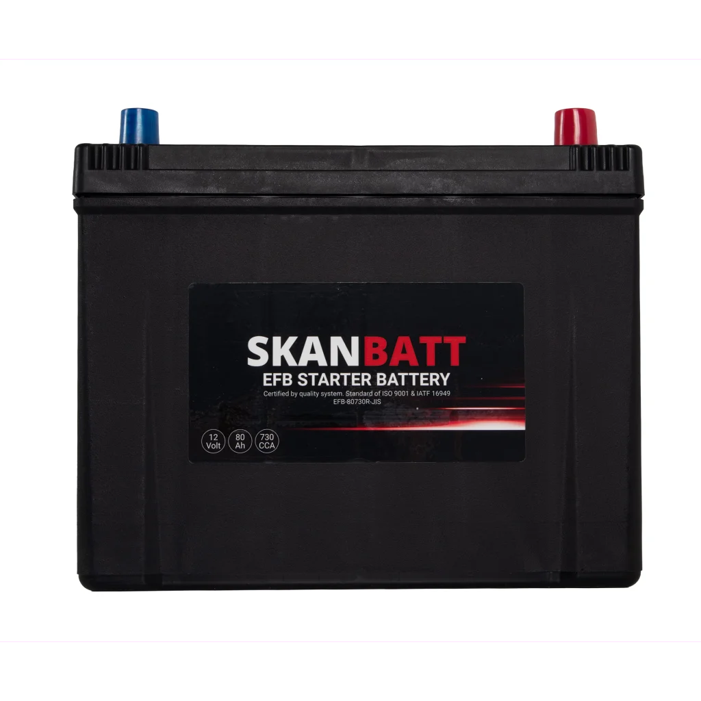 SKANBATT EFB Startbatteri 12V 80AH 730CCA (260x174x225mm) +R