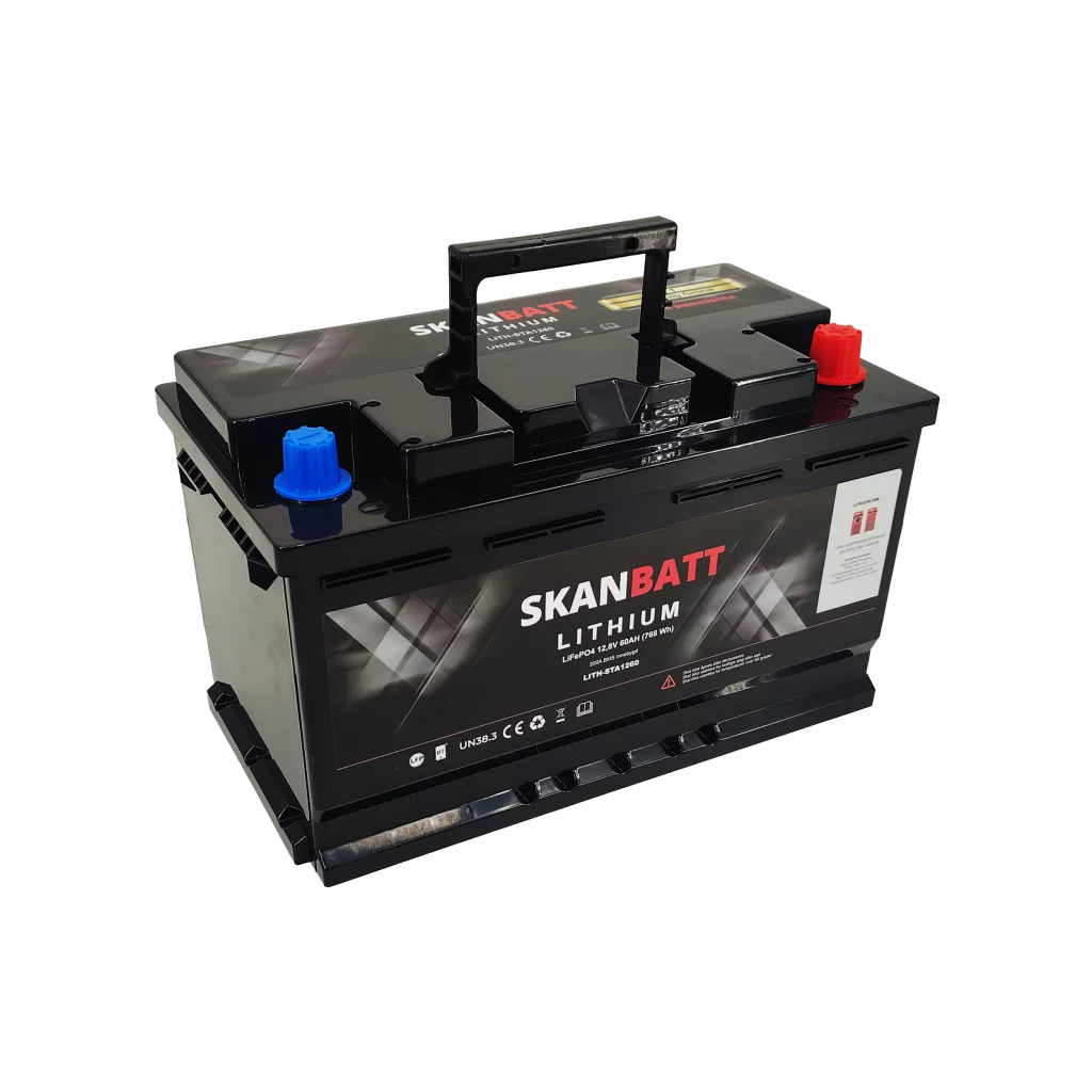 SKANBATT Lithium Start- og forbruksbatteri 12V 60Ah 900CA - Bluetooth