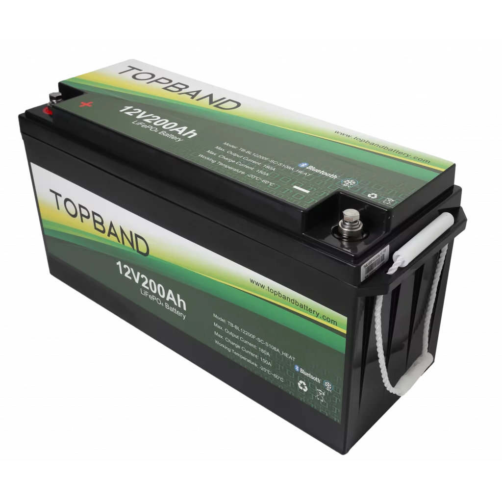 TOPBAND Lithium HEAT PRO - 12V 200AH - 200A BMS - Bluetooth og Varme (TOP-Heat200200BS)