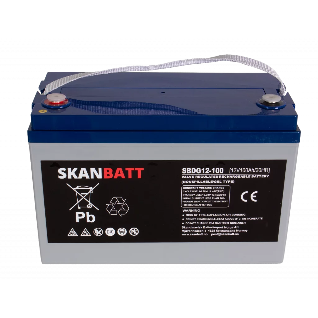 SKANBATT GEL Deep Cycle Batteri 12V 100AH (328x169x222mm) +venstre