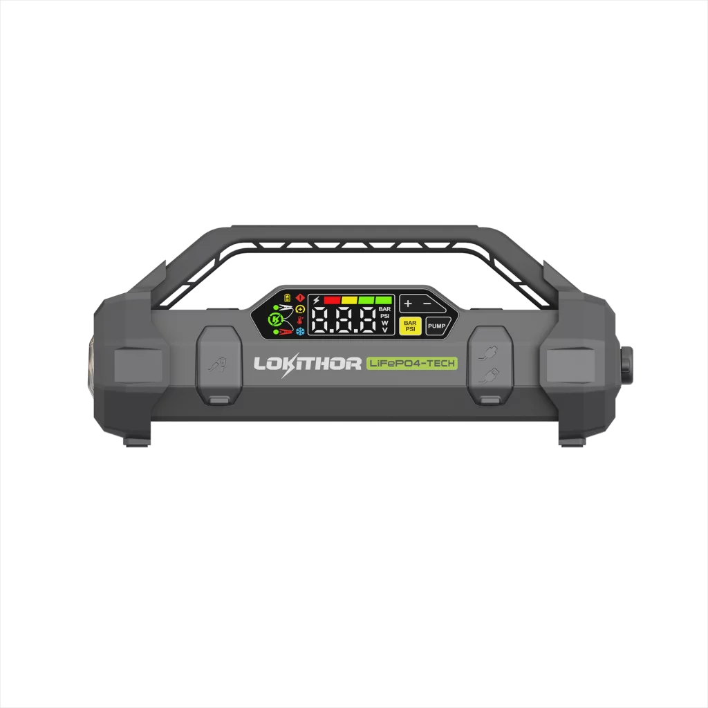LOKITHOR Lithium Startbooster 12V 3000A med 150 PSI Luftkompressor