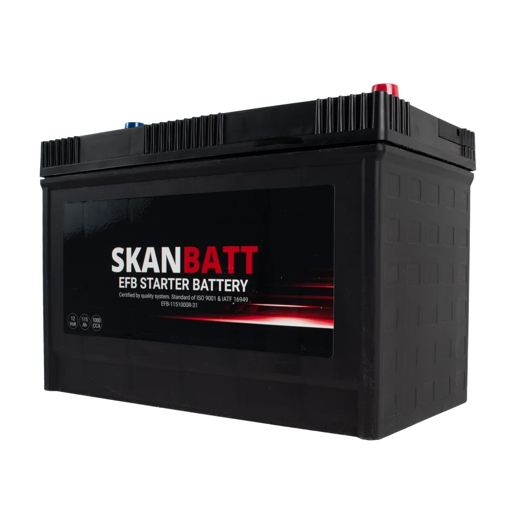 SKANBATT EFB Startbatteri 12V 115AH 1000CCA (330x173x239mm) +R