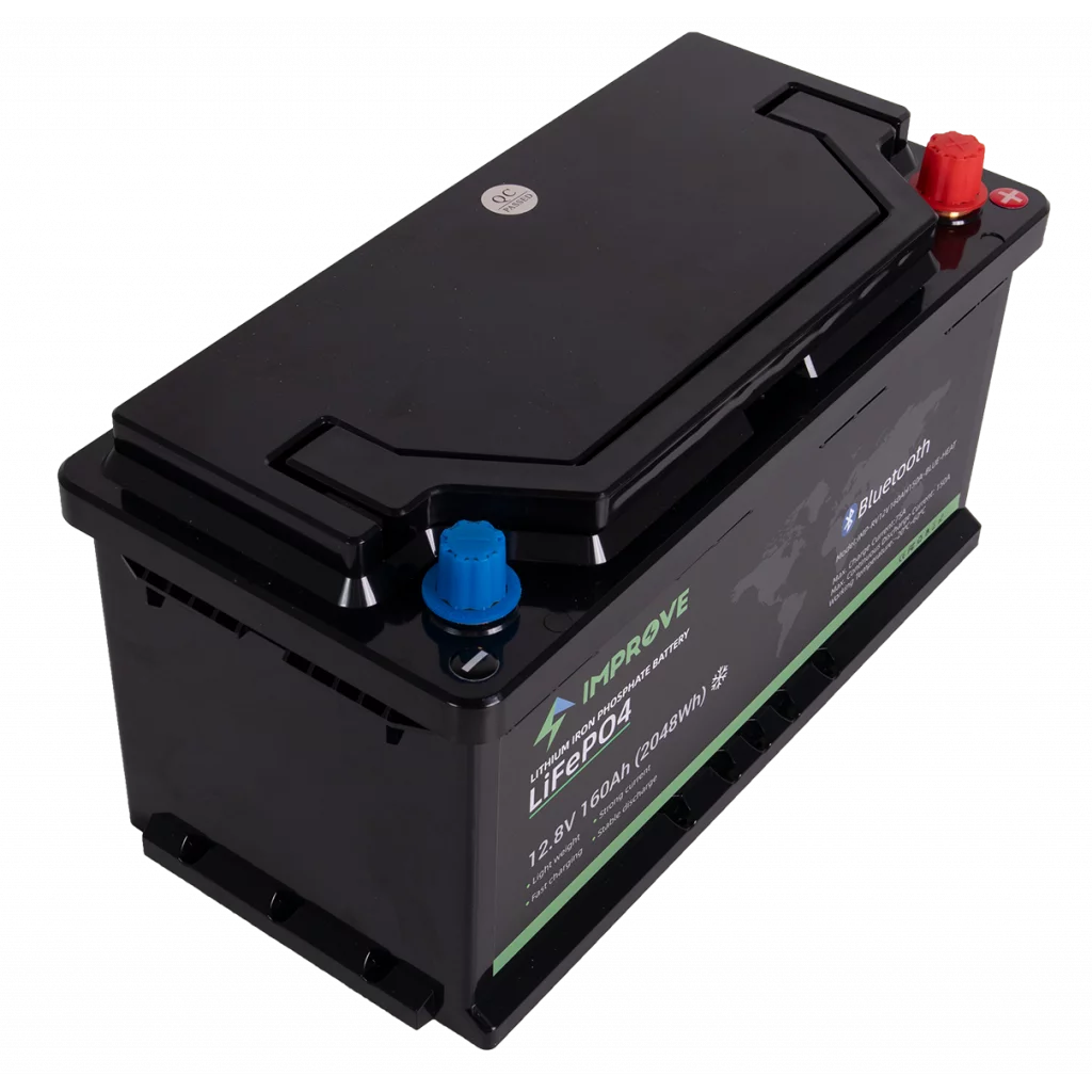 IMPROVE Lithium Batteri 12V 160Ah (LiFePO4) BMS 150A - BOBIL - HEAT - Bluetooth