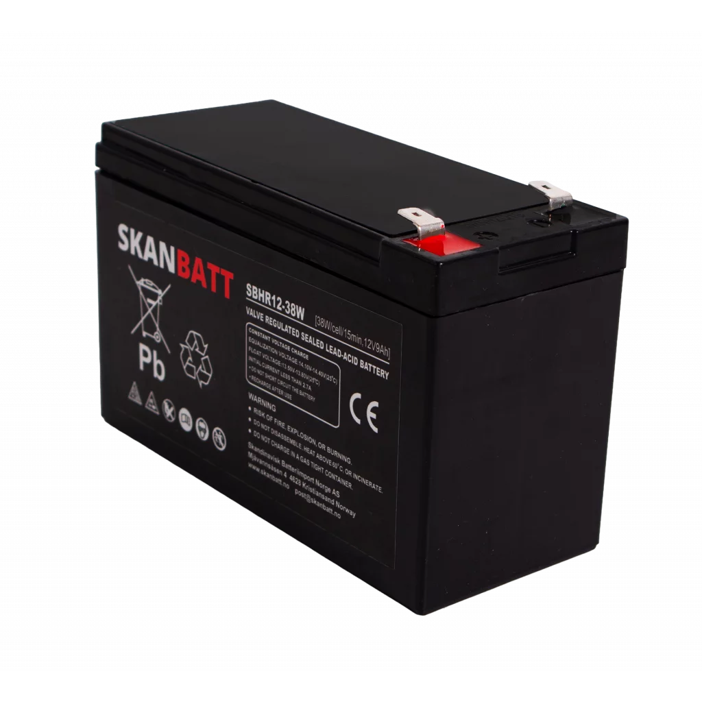 SKANBATT High Rate AGM Batteri 12V 9AH (151x65x93,5mm) F2