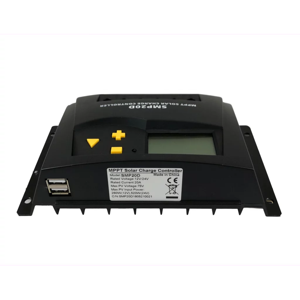 SKANBATT MPPT Solcelleregulator 12/24V 20A med display