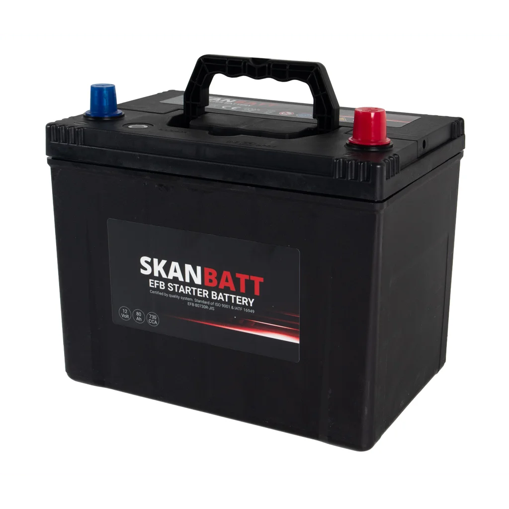 SKANBATT EFB Startbatteri 12V 80AH 730CCA (260x174x225mm) +R