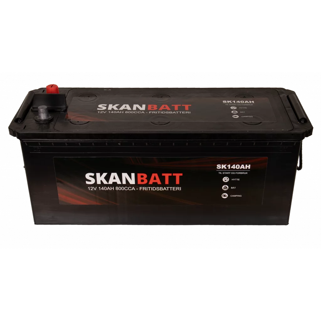 SKANBATT Fritidsbatteri 12V 140AH 800CCA (513x188x203/223mm) +venstre
