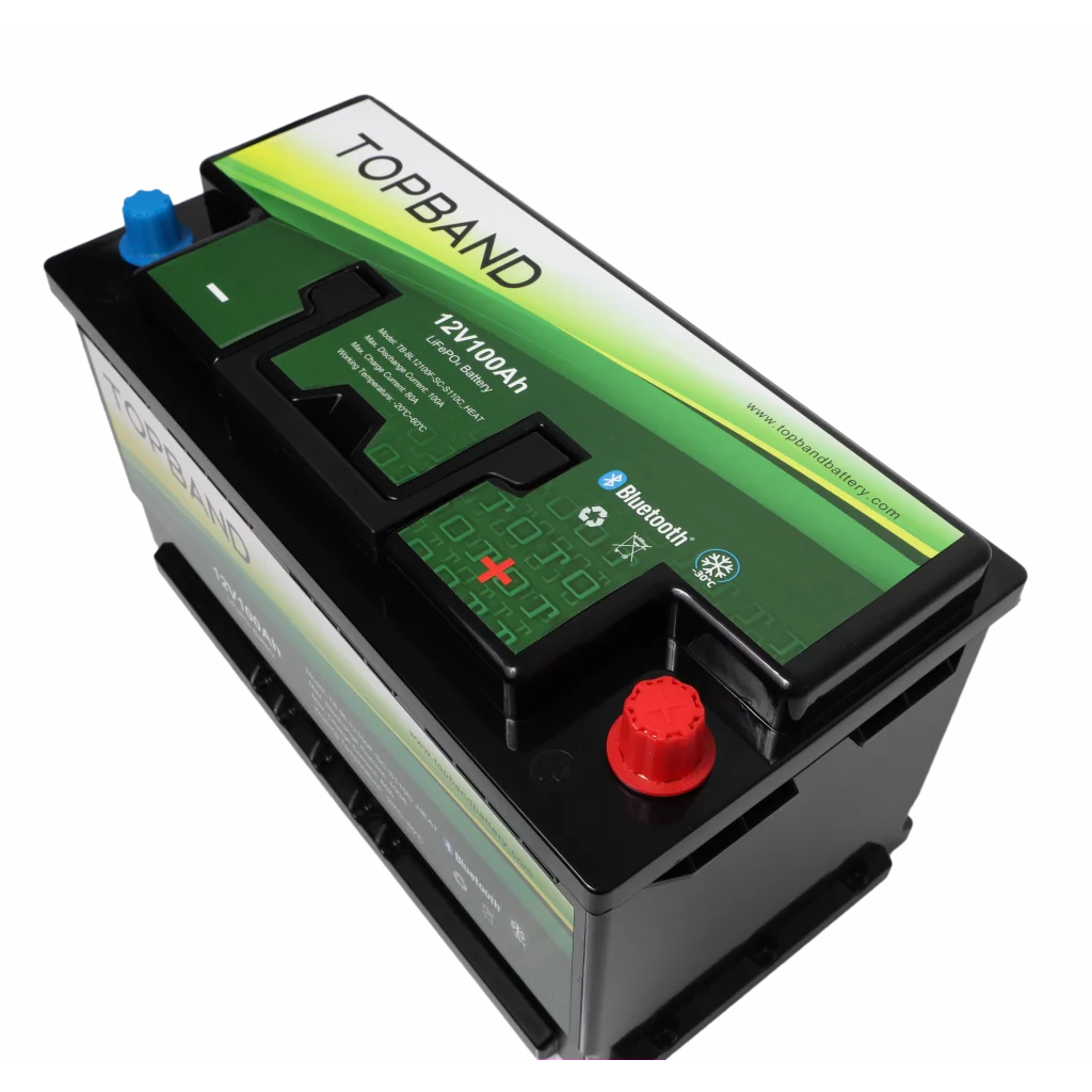 TOPBAND Lithium HEAT PRO - 12V 100AH - 100A BMS - BOBIL - Bluetooth og Varme (TOP-HEAT-RV)