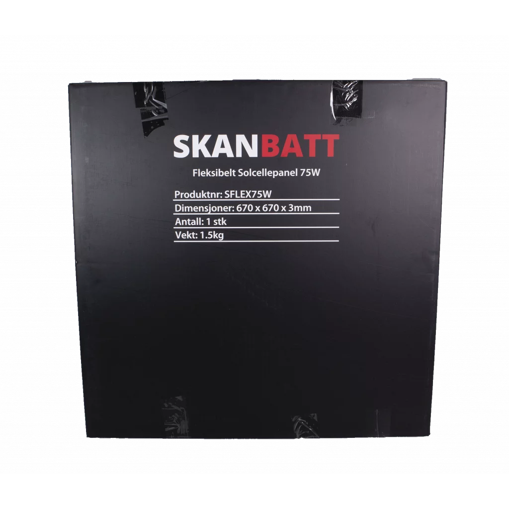 SKANBATT Fleksibelt Solcellepanel 75W - ETFE - 670x670x3mm