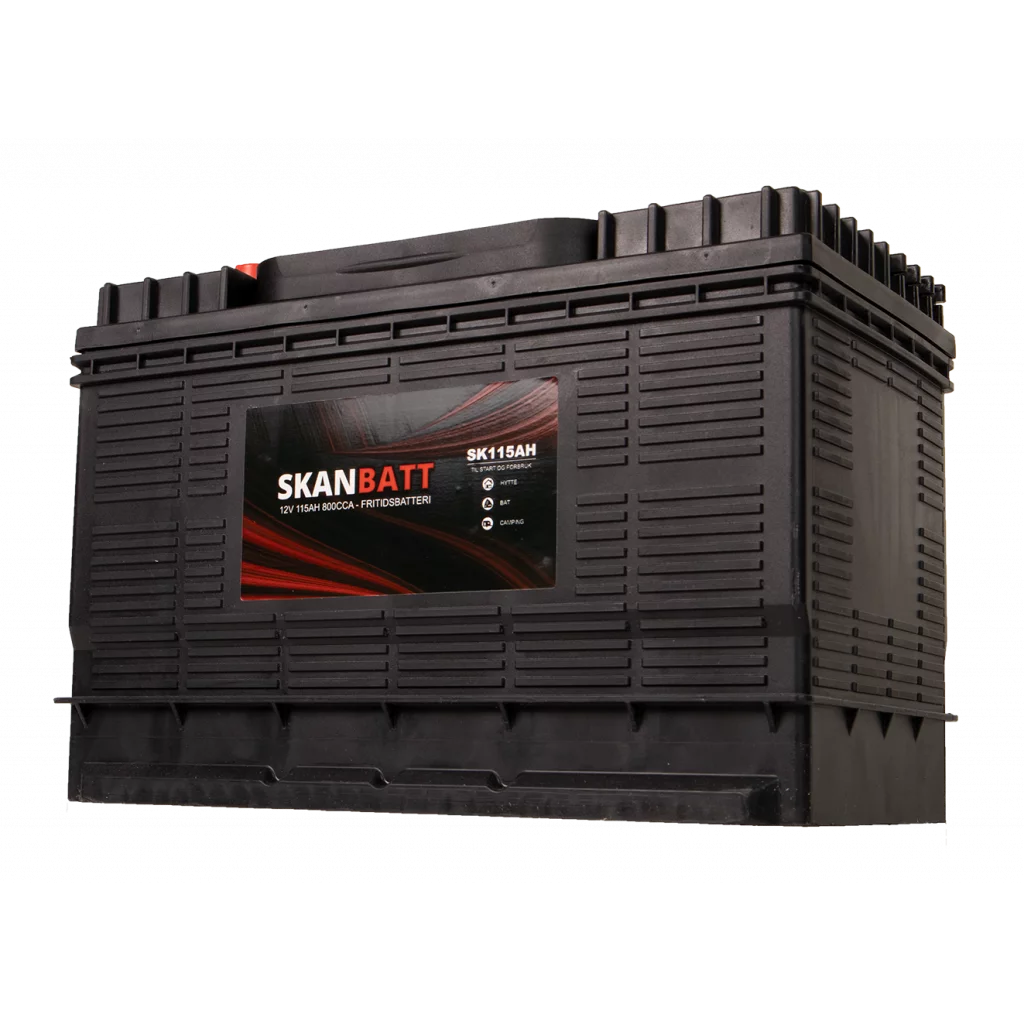 SKANBATT Fritidsbatteri 12V 115AH 800CCA (330x172x222/242mm) +midtstilt