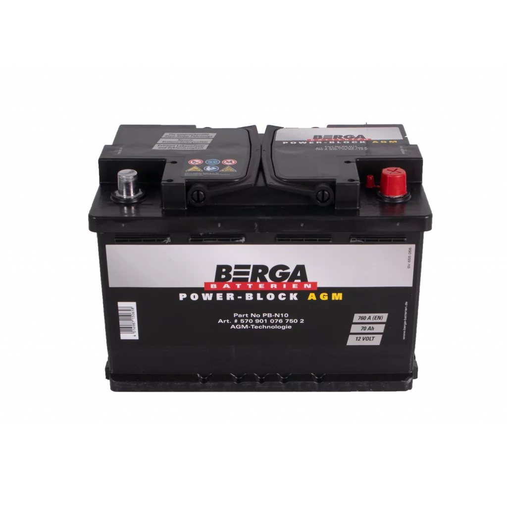 BERGA Power Block AGM 12V 70AH 760CCA (278/175/190mm)