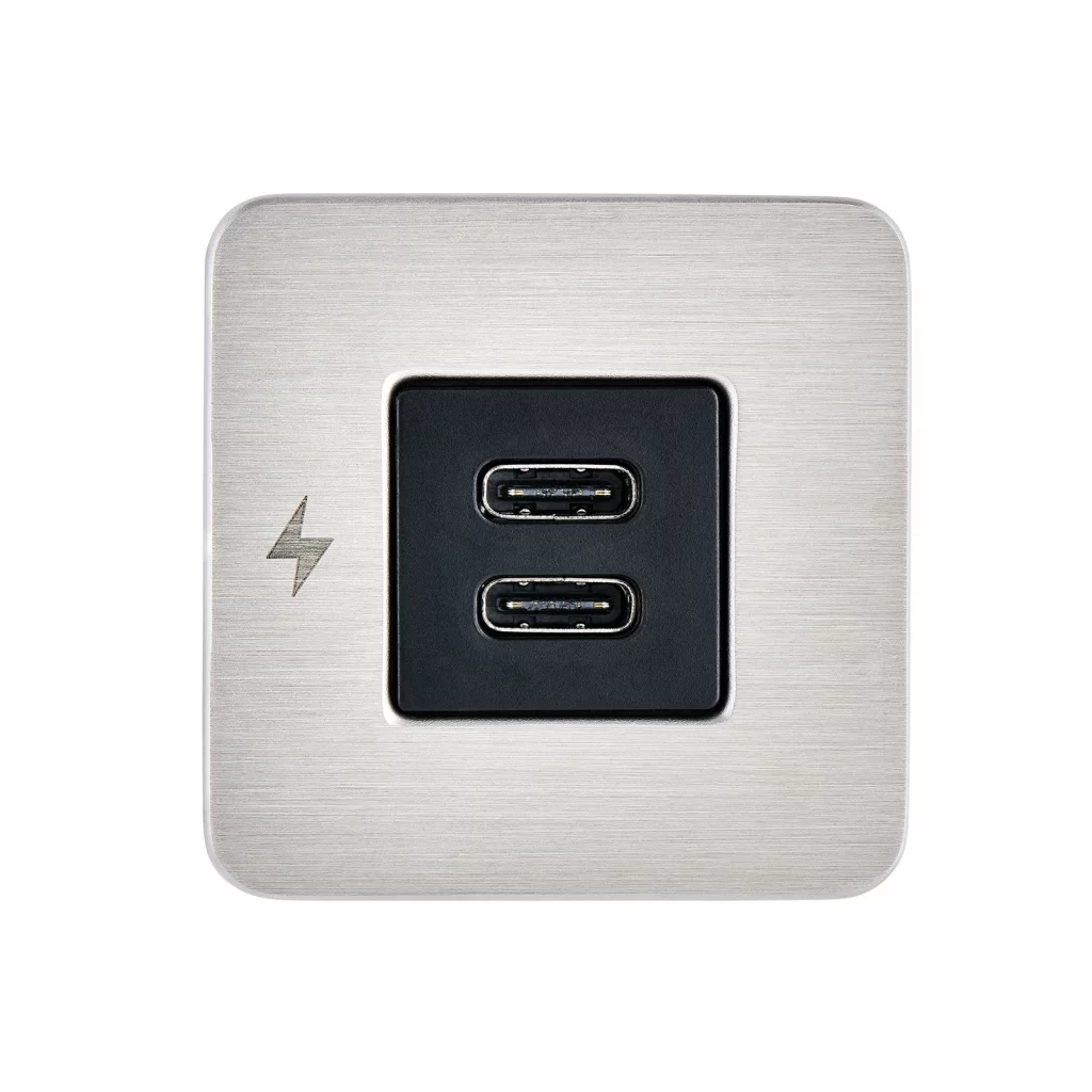 Scanstrut Tile Dual USB-C 12V/24V Børstet Stål