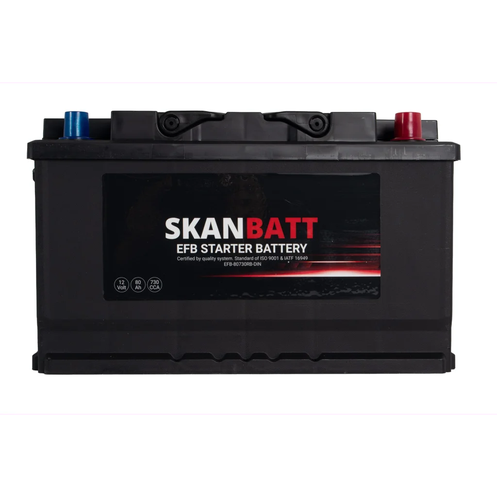SKANBATT EFB Startbatteri 12V 80Ah 730CCA (315x175x190mm) +R
