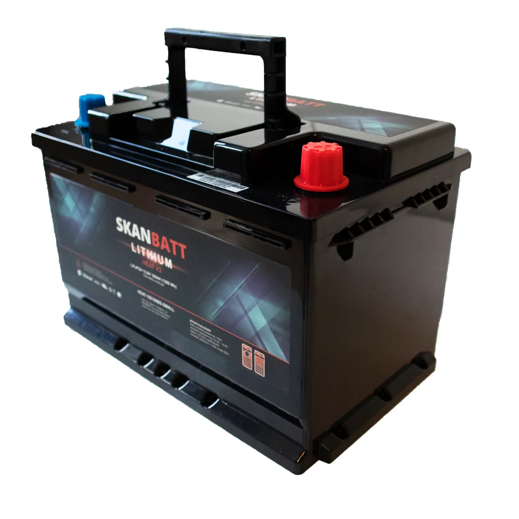 SKANBATT V2 Lithium HEAT Batteri 12V 100Ah 100A BMS - SMALL (279x176x190mm)