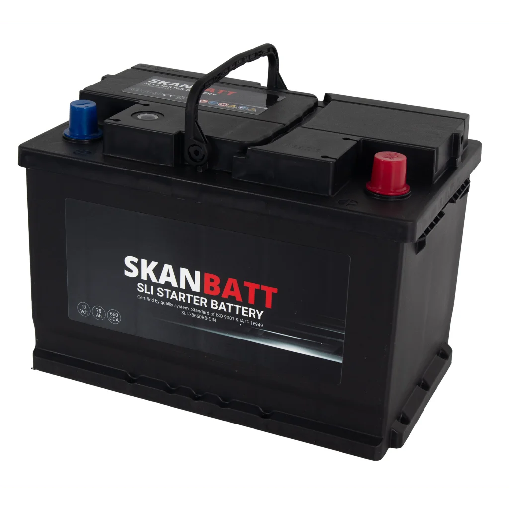 SKANBATT SLI Startbatteri 12V 78AH 660CCA (278x175x190mm) +R