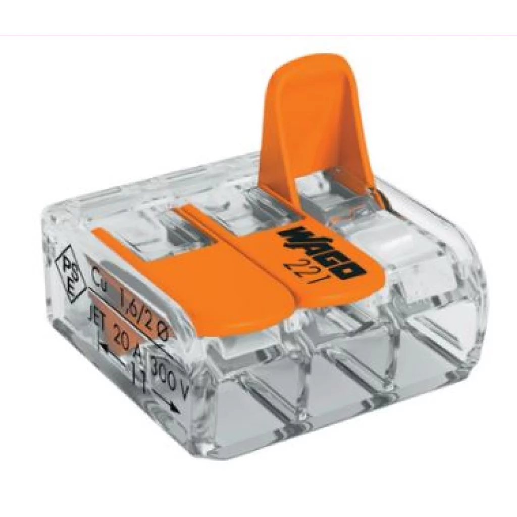 Wago 3-pol rekkeklemme med fjær