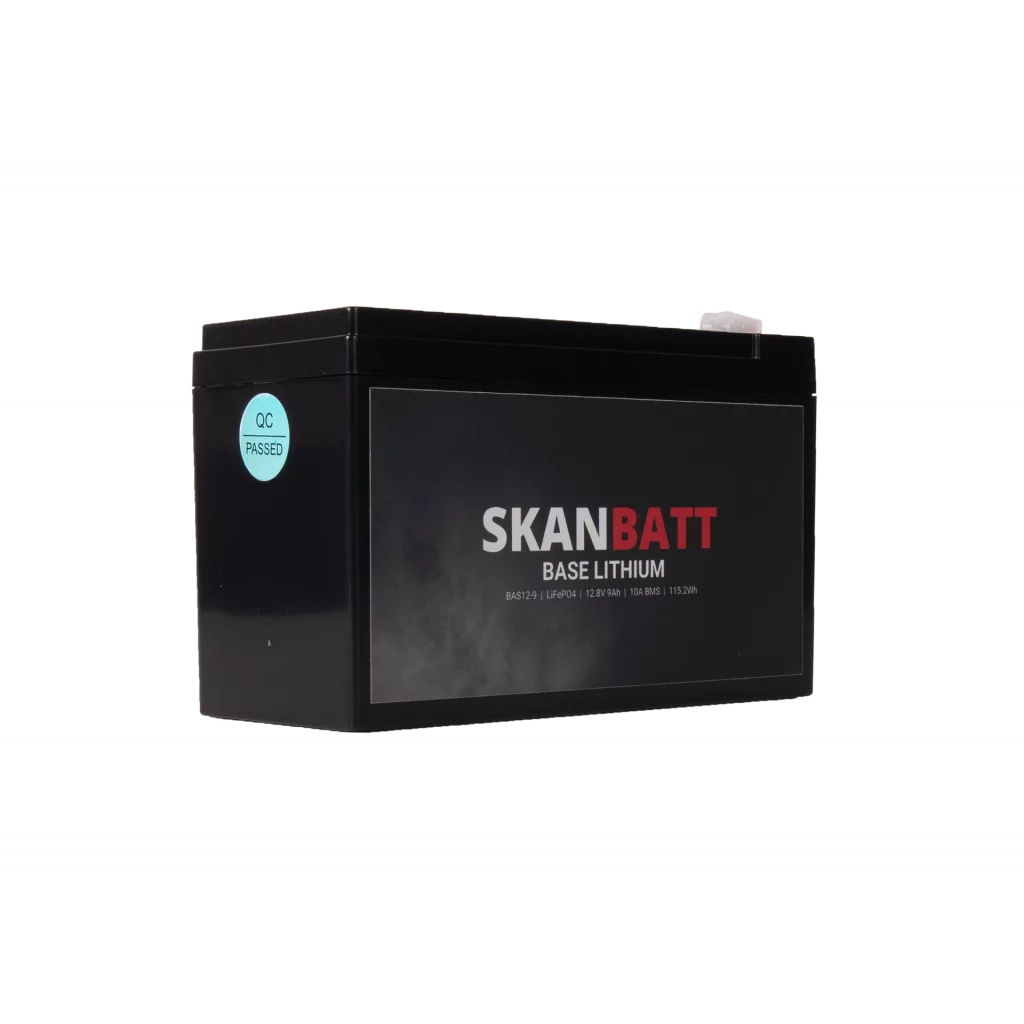 SKANBATT Base Lithium - 12V 9Ah 10A BMS - 150x65x95mm - 3 Års garanti