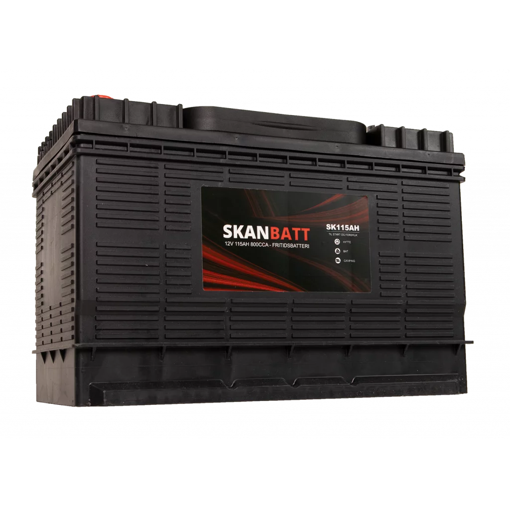 SKANBATT Fritidsbatteri 12V 115AH 800CCA (330x172x222/242mm) +midtstilt