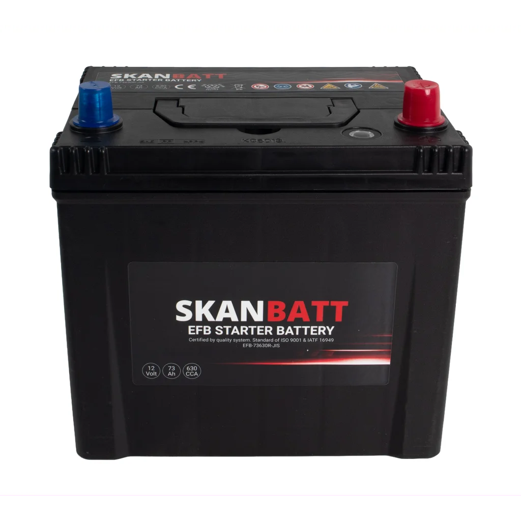 SKANBATT EFB Startbatteri 12V 73AH 630CCA (232x173x225mm) +R