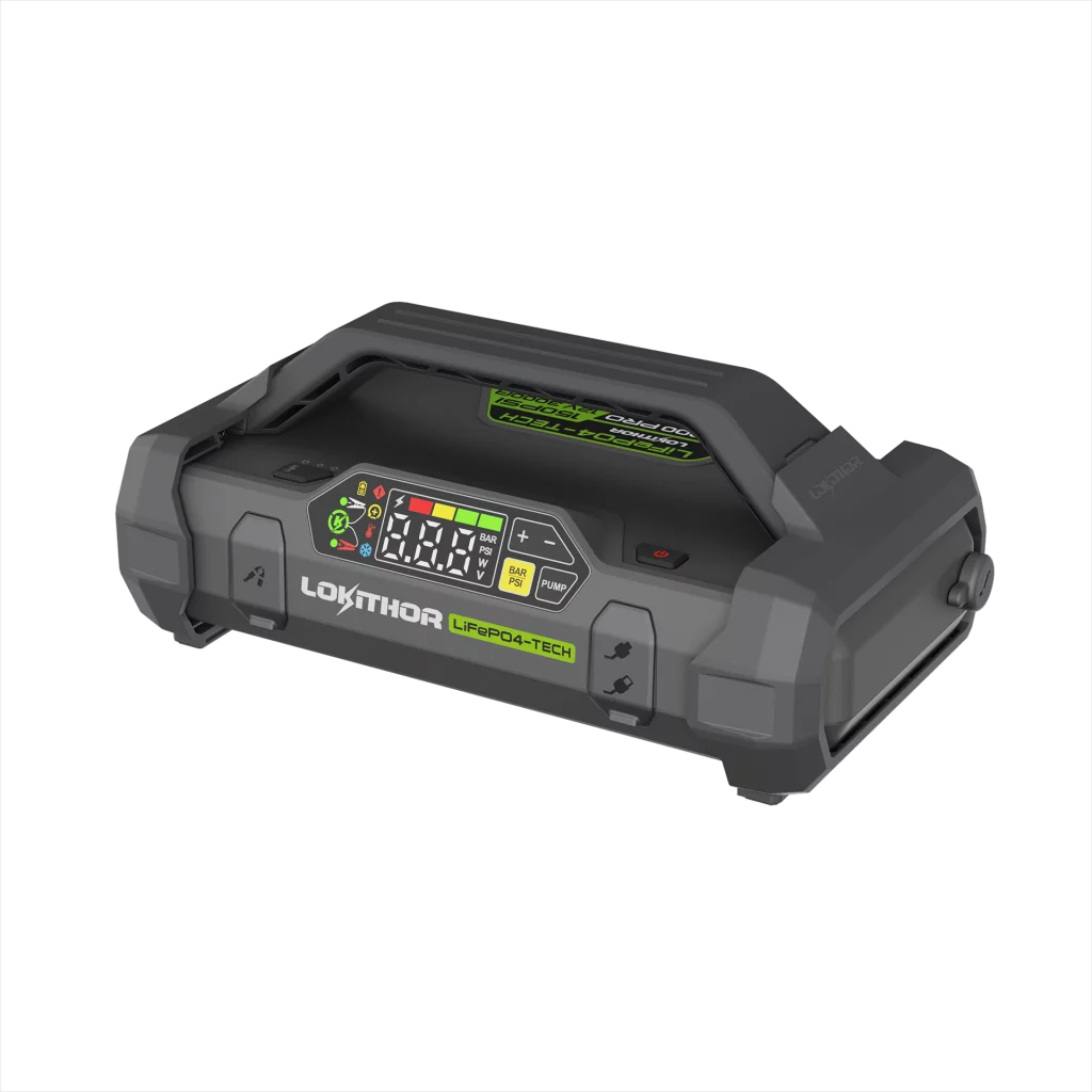 LOKITHOR Lithium Startbooster 12V 3000A med 150 PSI Luftkompressor