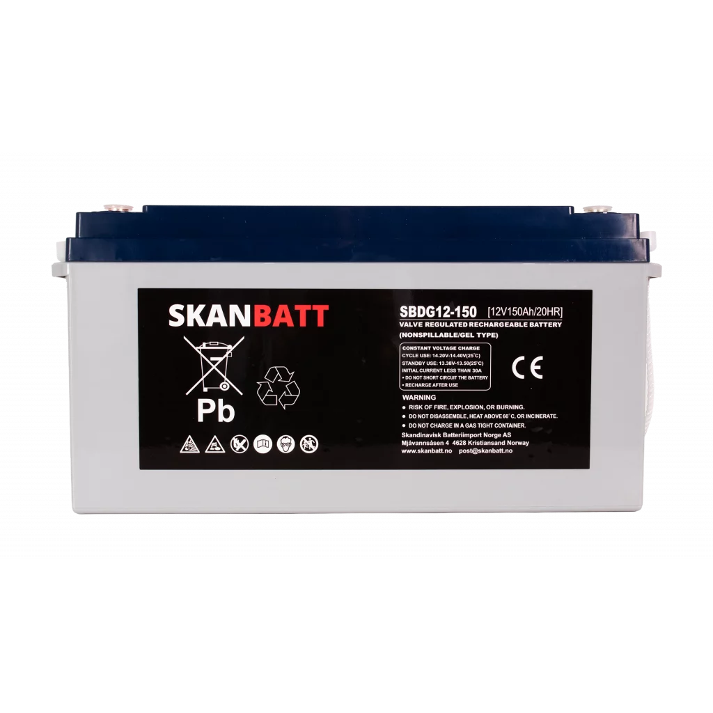 SKANBATT GEL Deep Cycle Batteri 12V 150AH (483x170x241mm) +venstre