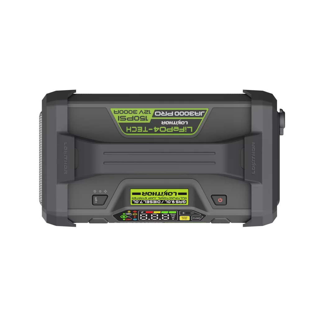 LOKITHOR Lithium Startbooster 12V 3000A med 150 PSI Luftkompressor