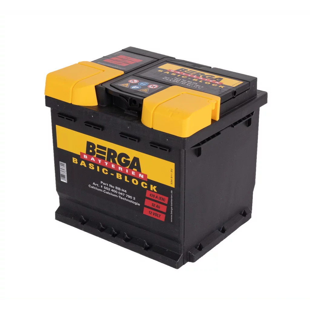 BERGA Basic Block 12V 52AH 470CCA (207/175/190mm)