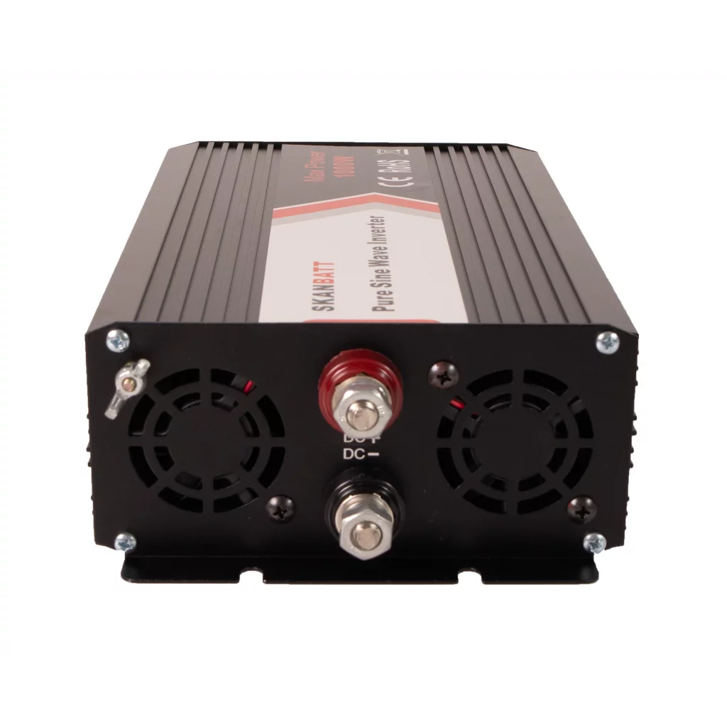 SKANBATT Inverter 12V 1000W Ren Sinus m/Trådløs Fjernkontroll