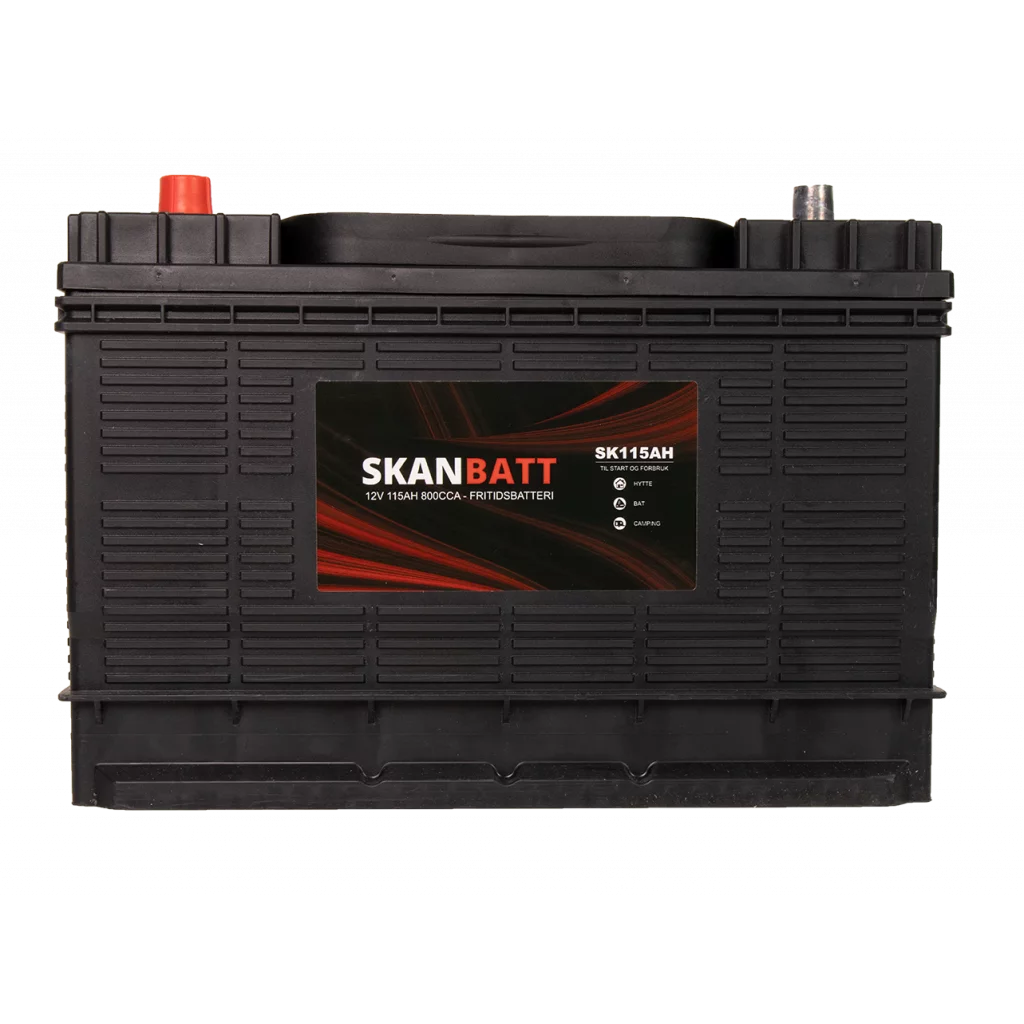 SKANBATT Fritidsbatteri 12V 115AH 800CCA (330x172x222/242mm) +midtstilt