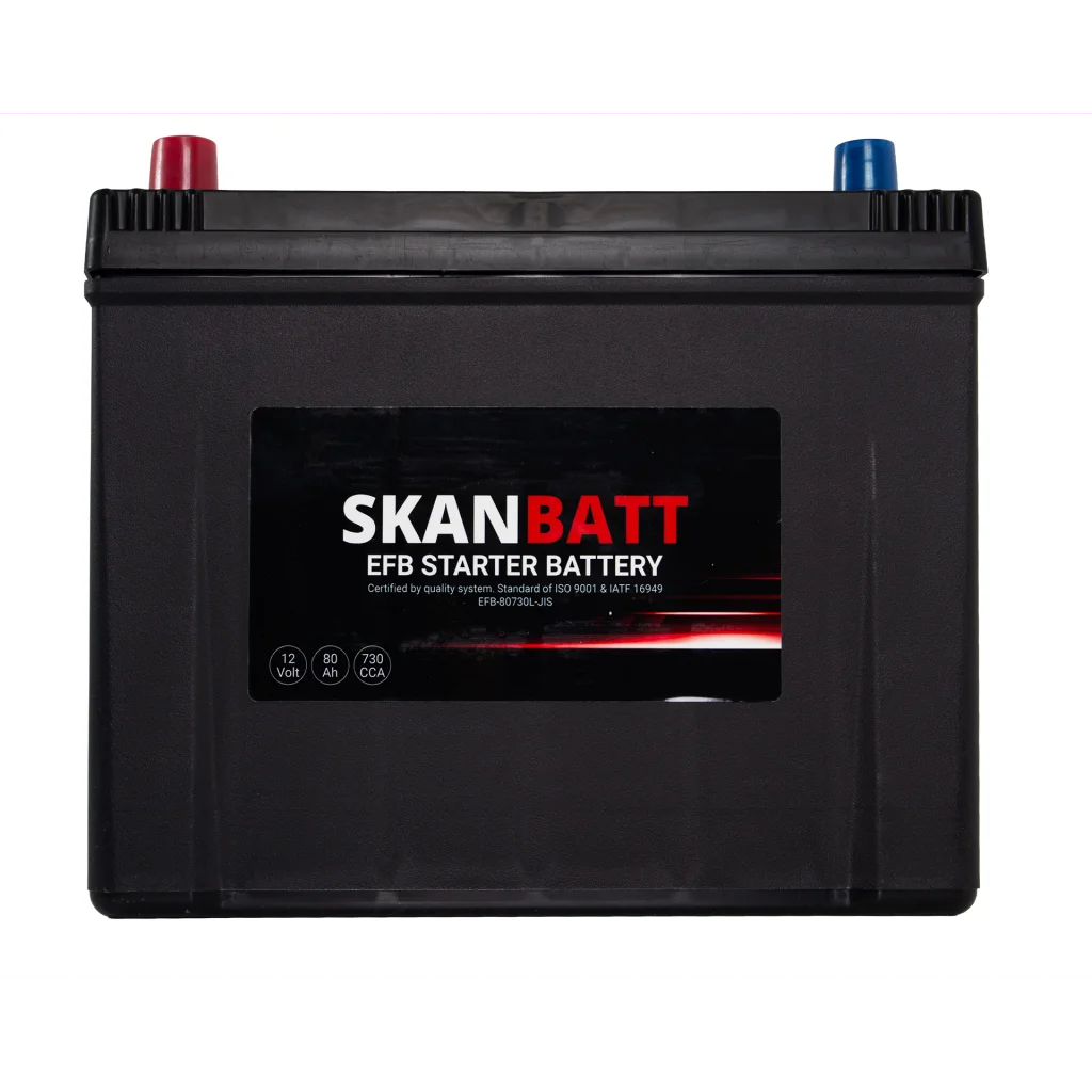 SKANBATT EFB Startbatteri 12V 80AH 730CCA (260x17x225mm) +L
