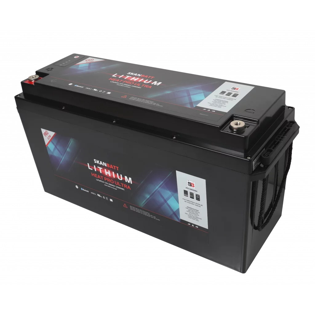SKANBATT Lithium HEAT PRO 'Ultra' 12V 200AH - CAN Bus - 400A (<3s) - 8 års garanti