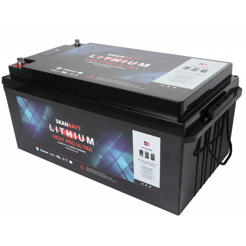 SKANBATT Lithium HEAT PRO Ultra 12V 300AH - CAN Bus - 400A (<3s) - 8 års garanti