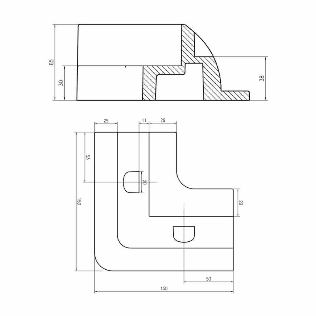 Hjørnebrakett til solcelle (sett) - Sort (SM-ABS-A01)