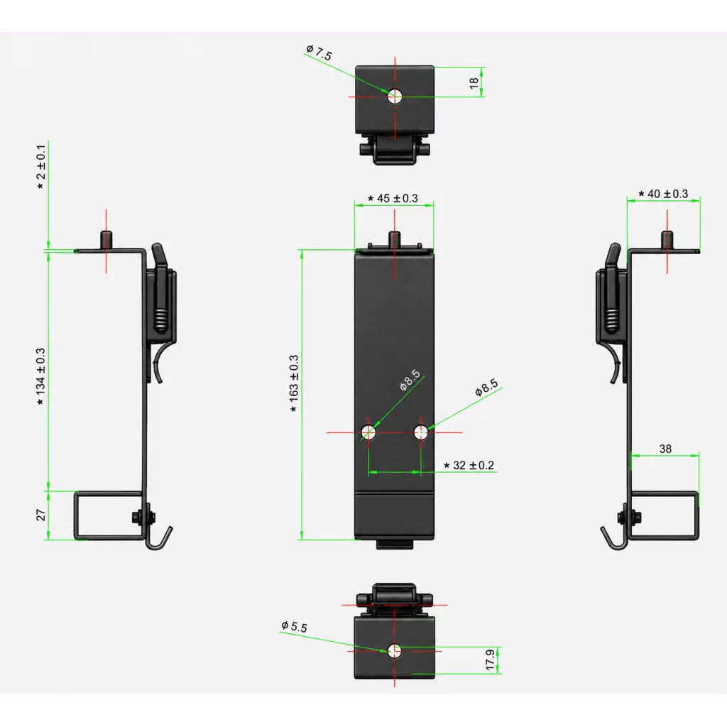 Rackfester for Skanbatt PRE48-100 3U (1sett)