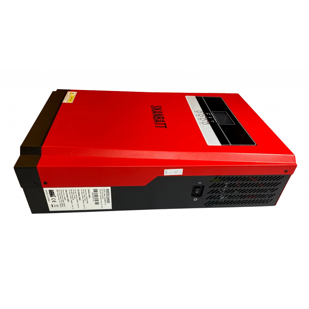 SKANBATT Pro Hybrid inverter 24V 3000W (6000W) MPPT 80A (VEIL kr. 9995.-)