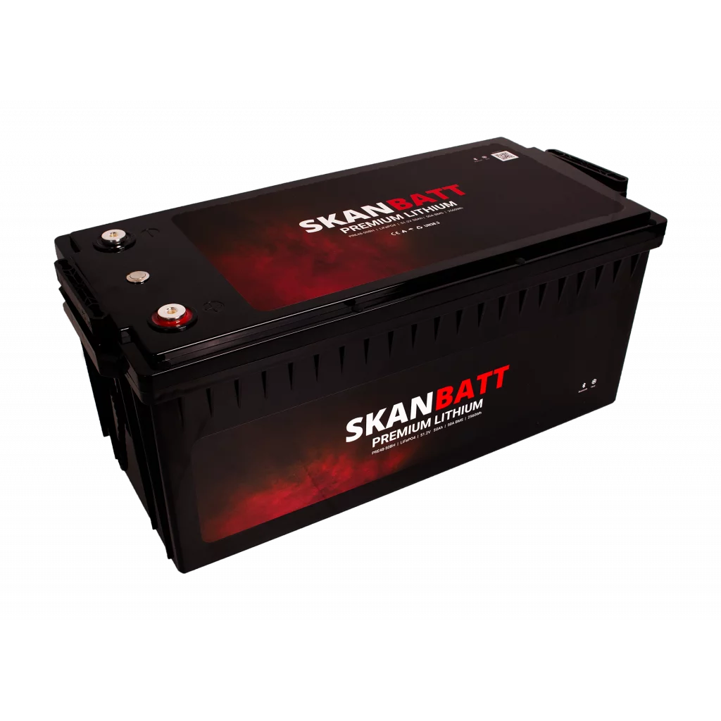 SKANBATT Premium Lithium - 48V 50Ah 50A BMS - 522x238x218 mm - Bluetooth - Heat - 8 Års garanti