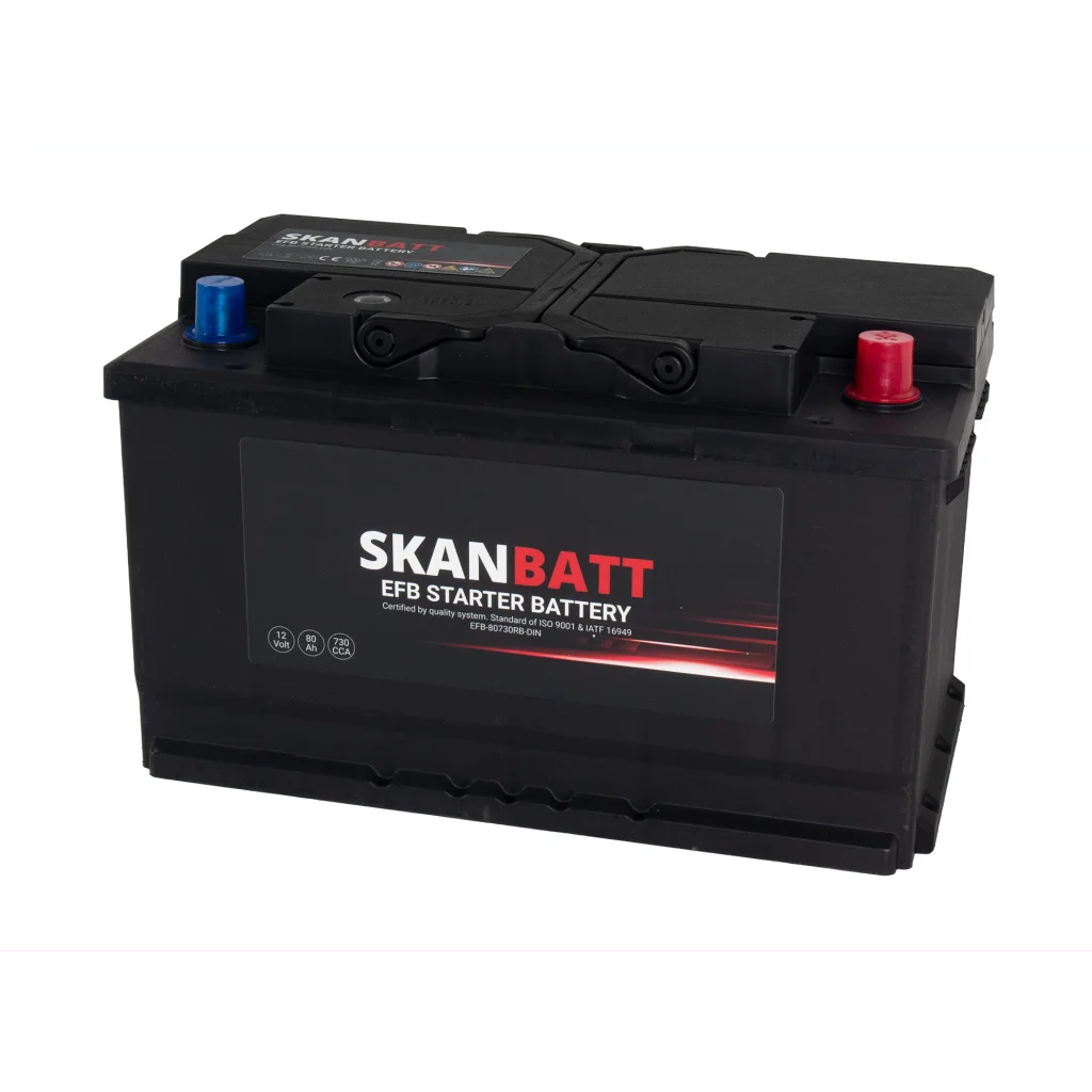 SKANBATT EFB Startbatteri 12V 80Ah 730CCA (315x175x190mm) +R