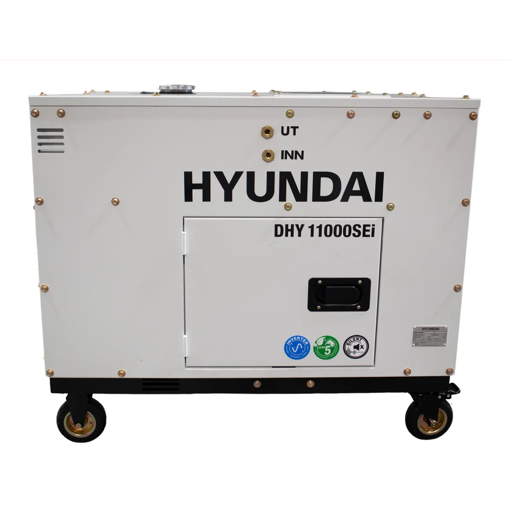 HYUNDAI DHY11000SEi Diesel Inverter Strømaggregat 8000W - Elektrisk start - Forvarming - ATS