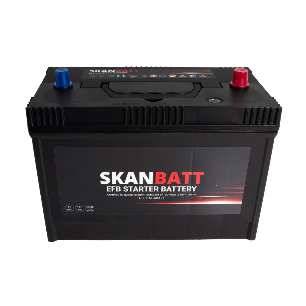 SKANBATT EFB Startbatteri 12V 115AH 1000CCA (330x173x239mm) +R