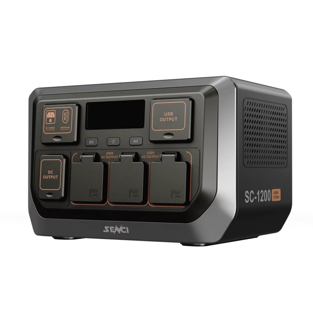 SENCI Lithium LPS 1152Wh Power Station med 1200W (2400W) sinus inverter