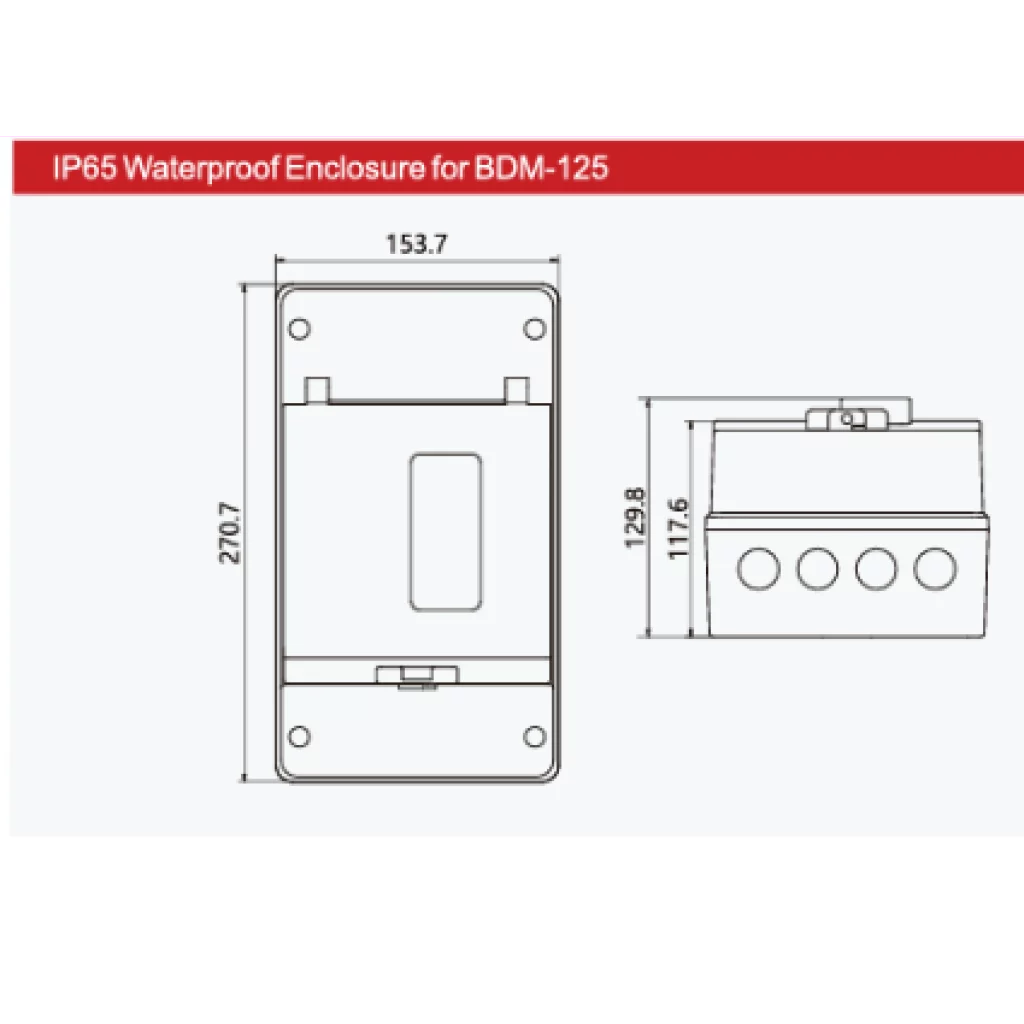 Innkapsling for BDM-125 DC effektbryter IP65