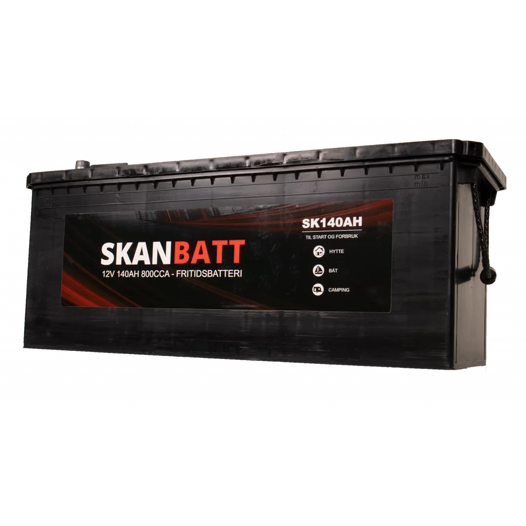 SKANBATT Fritidsbatteri 12V 140AH 800CCA (513x188x203/223mm) +venstre