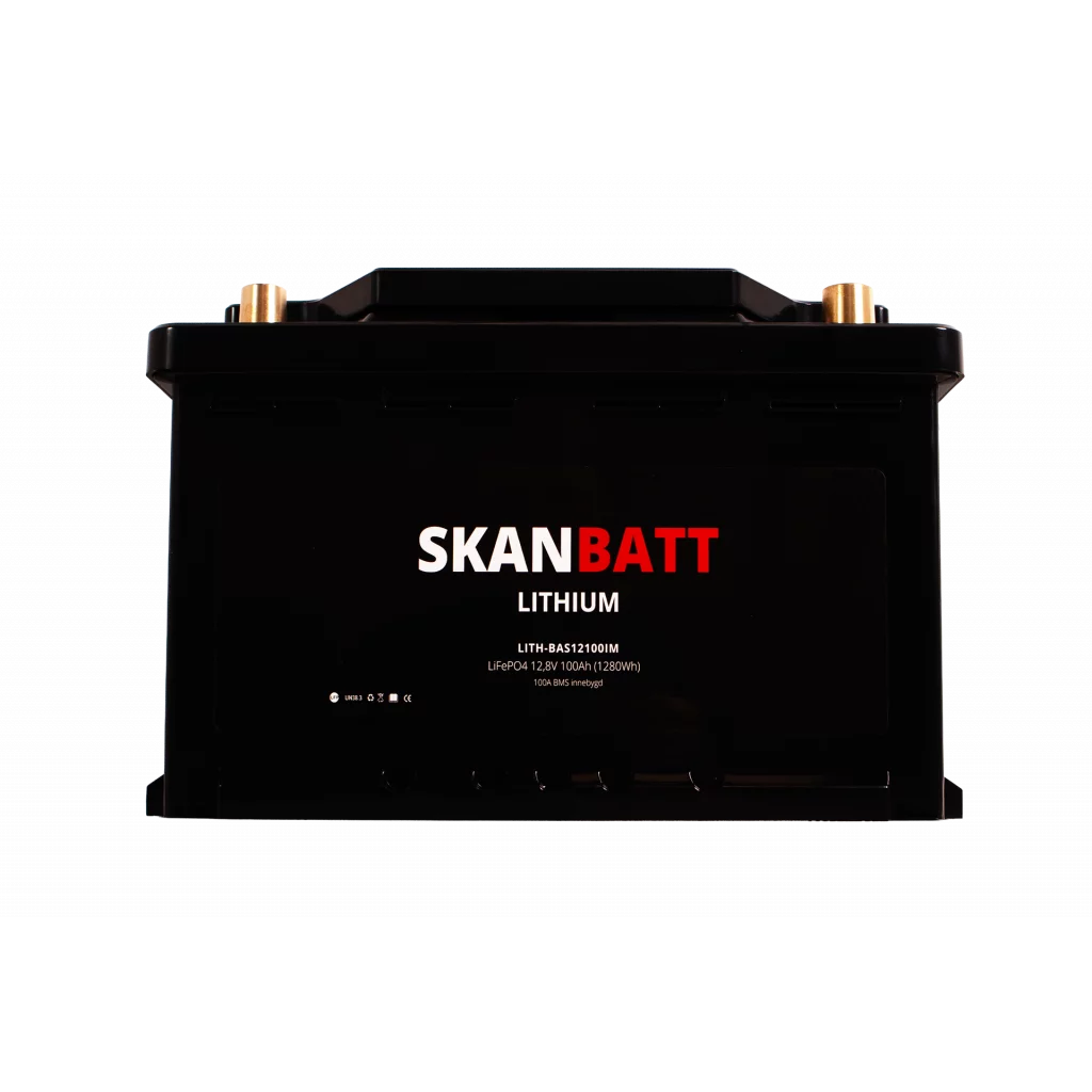 SKANBATT Lithium Batteri 12V 104AH 100A BMS (279x175x190mm) - Small