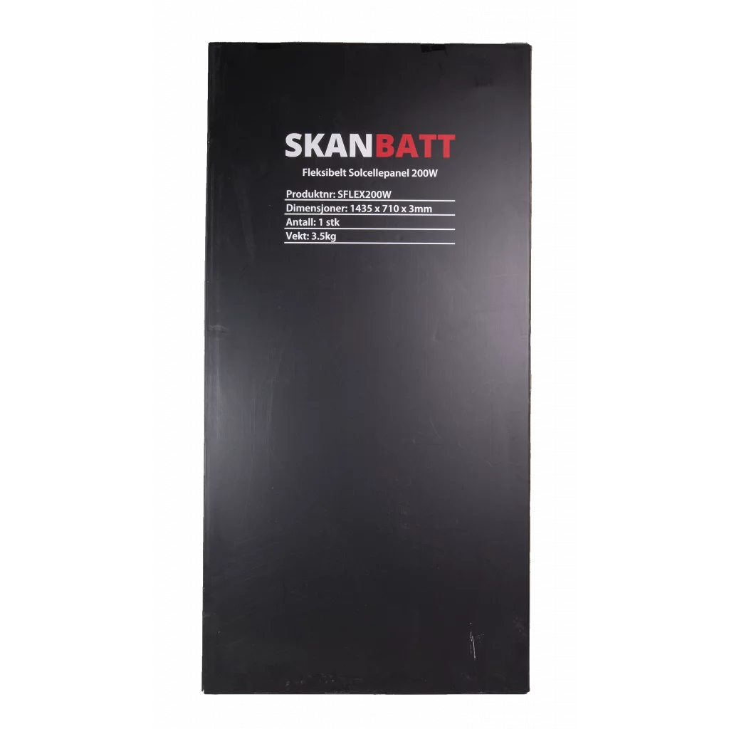 SKANBATT Fleksibelt Solcellepanel 200W - ETFE - 1435x710x3mm