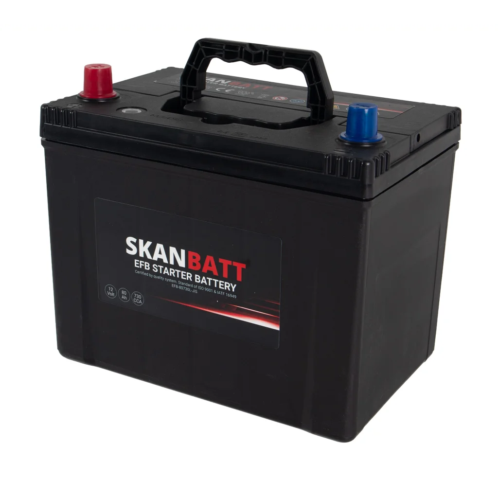 SKANBATT EFB Startbatteri 12V 80AH 730CCA (260x17x225mm) +L