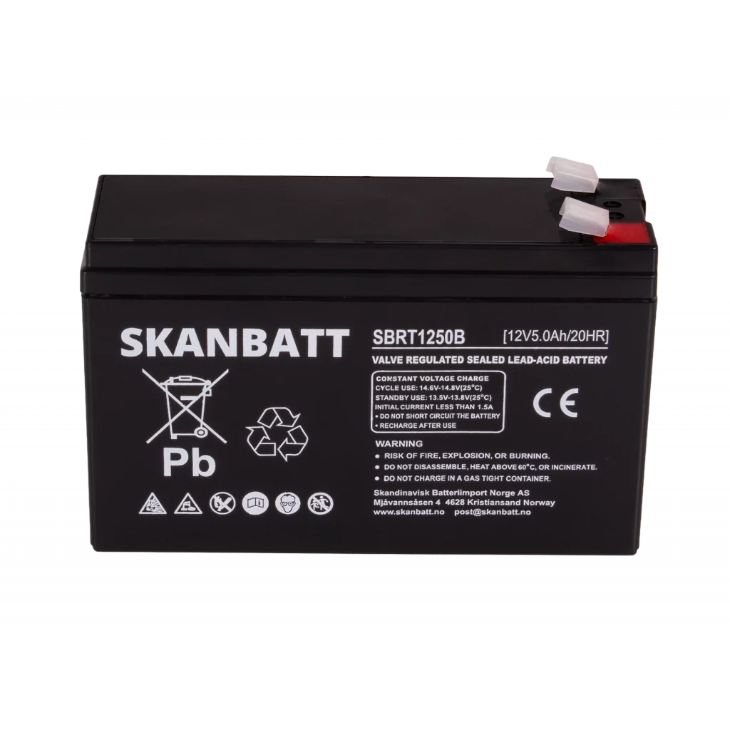SKANBATT AGM Batteri 12V 5AH (150x50x100mm) F2